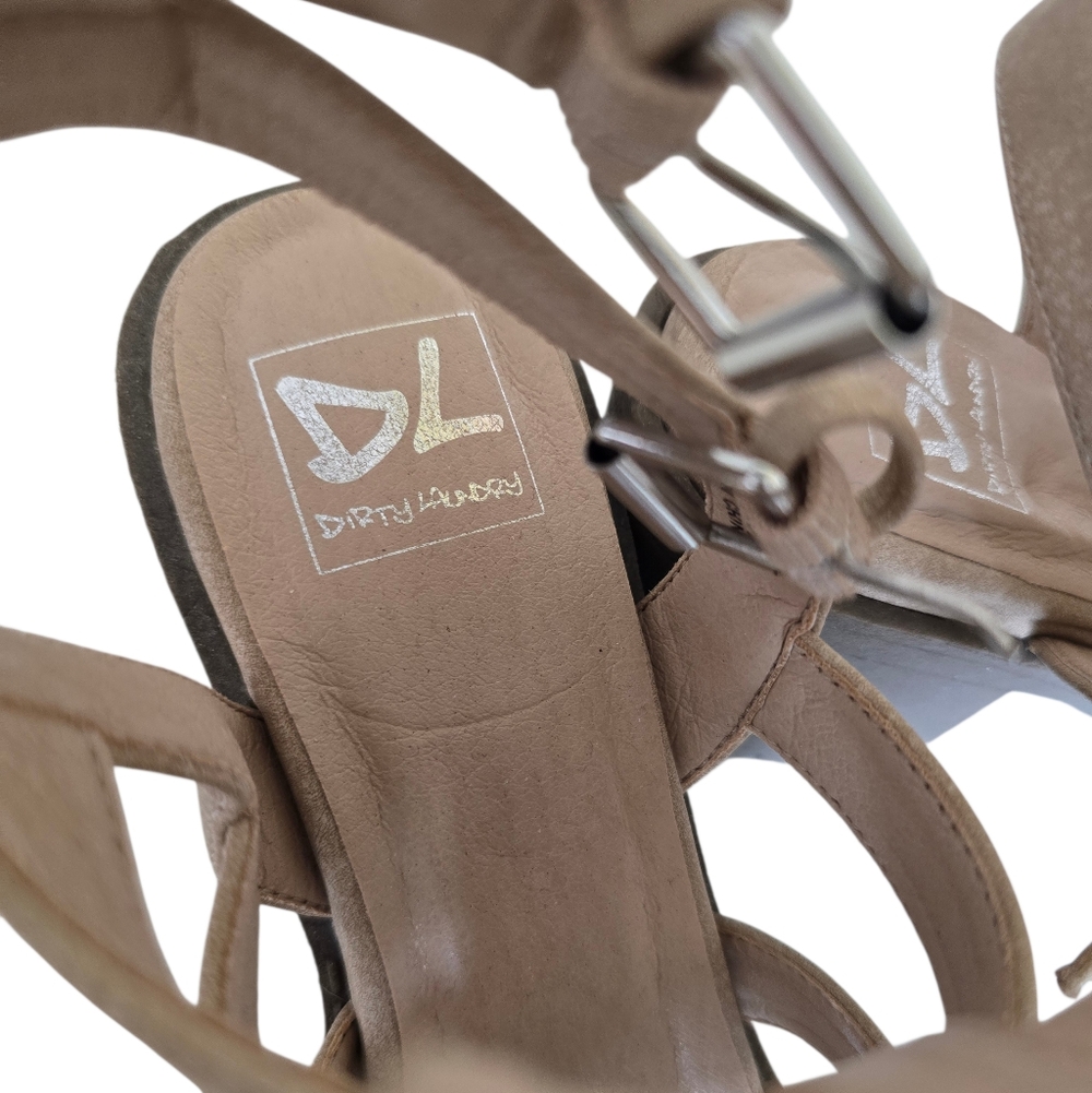 New 🤎 Dirty Laundry Women's Fun Stuff Natural High Heel Gladiator Sandals - Picture 15 of 16